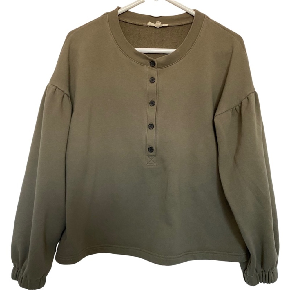 Madewell Terry Henley Sweatshirt Size Medium